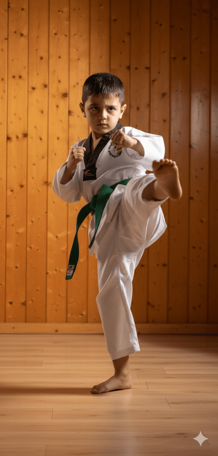 Kid doing Karate Pose